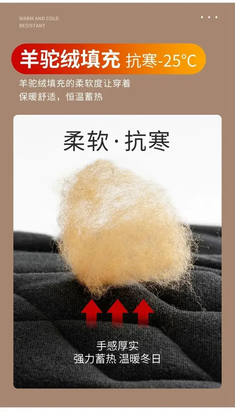 Description Picture 6 of itemAutumn Winter waistcoat Men Lamb Fleece Coat Vest Button Cardigans Thicken Warm Solid V-Neck Casual Versatile Plaid Jackets