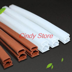 6M Strong Self-adhesive Silicone Rubber Sealing Strip 5 Sizes Soundproof Door Thong Strips Sealed Slot for Security Doors Window