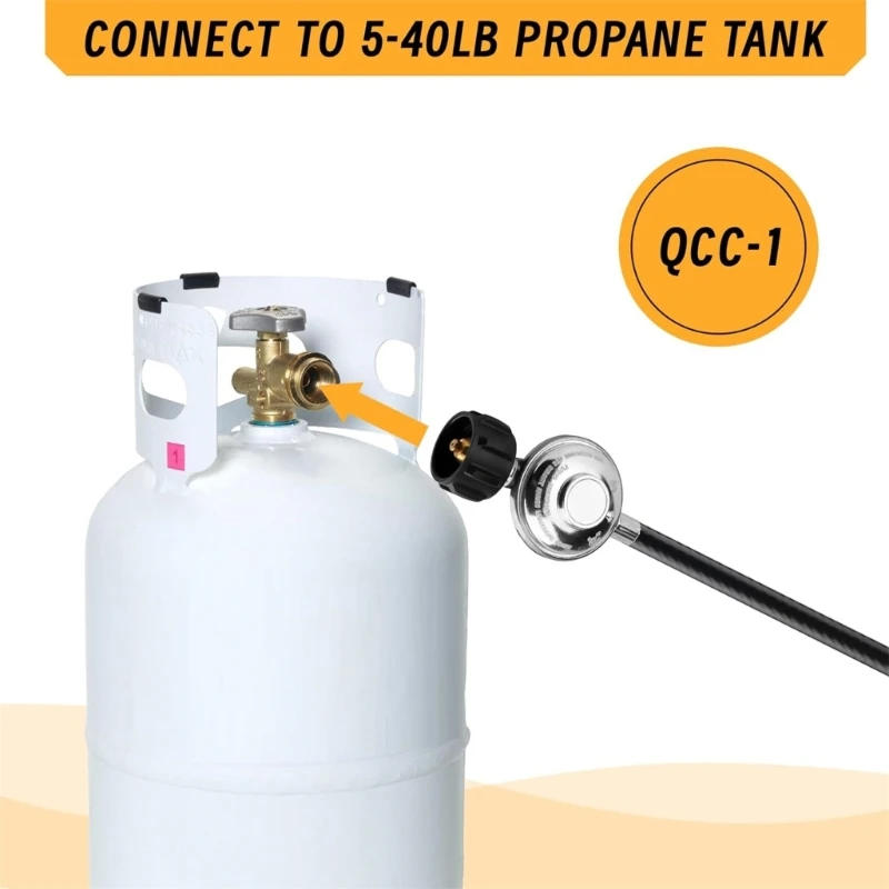 Description Picture 5 of itemQuick 1/4 Ball Fitting 12ft Hose Accessories Propane Hose Adapter Quick Fittings for Indoor Outdoor 918D