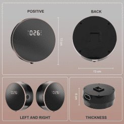 300Ml Foam Soap Dispensers Pressless Automatic Sensor Foam Soap Liquid Dispenser Wall Mount Digital Display Soaper,Black