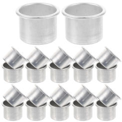50 Pcs Metal Cup Pillar Candles Holder Candlesticks Tea Light Tin Aluminum
