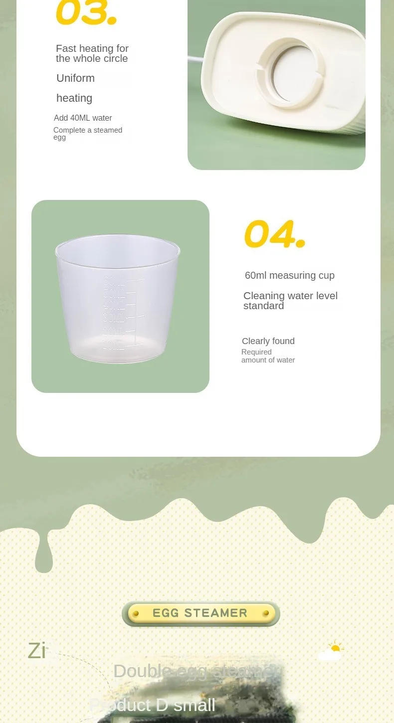 Description Picture 3 of itemMultifunctional Electric Egg Cooker Heater Automatic Power Off Mini Eggs Food Steamer Poacher Breakfast Cooking Machine