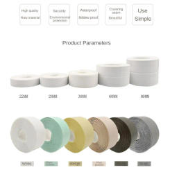 PVC Waterproof Wall Sticker Self-adhesive Sink Stove Crack Strip Kitchen Bathroom Bathtub Corner Sealant Strip New Style