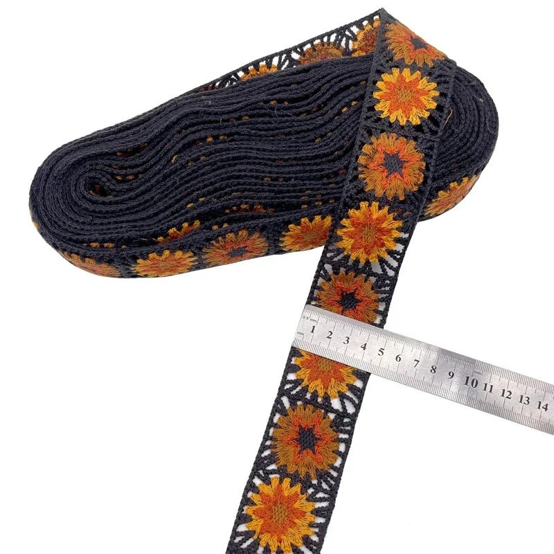 Description Picture 2 of item1 Yards Embroidery Fabric Ribbon Crochet Sewing Trim DIY BarCode Clothing Accessories