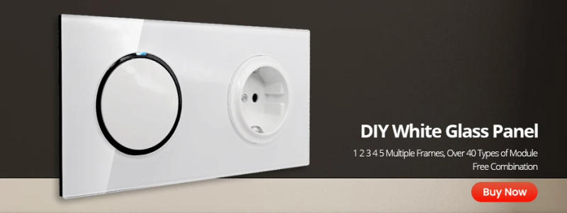 Description Picture 2 of itemDIY Wallpad Black Glass Panel Wall EU UK Power Socket Electrical Outlet Function Key USB Charge Port 5V 2100mA