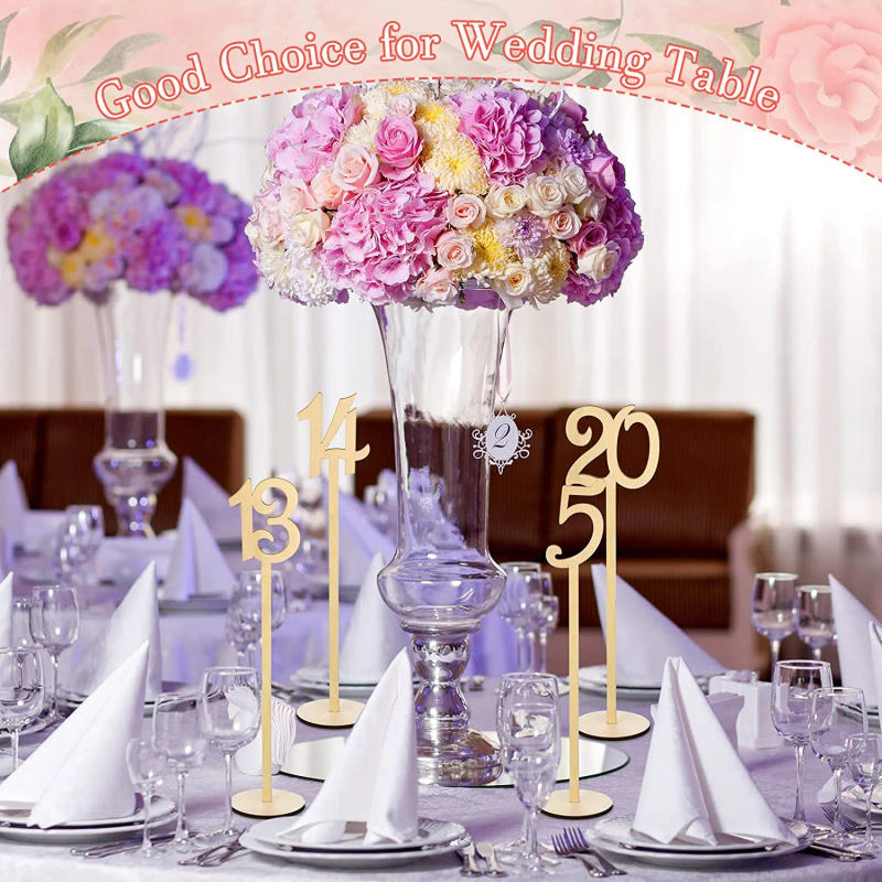 Description Picture 5 of item20Pc Wooden Table Numbers 1 To 20 Wood Wedding Table Number Signs with Holder Base Birthday Party Home Decoration Event Catering
