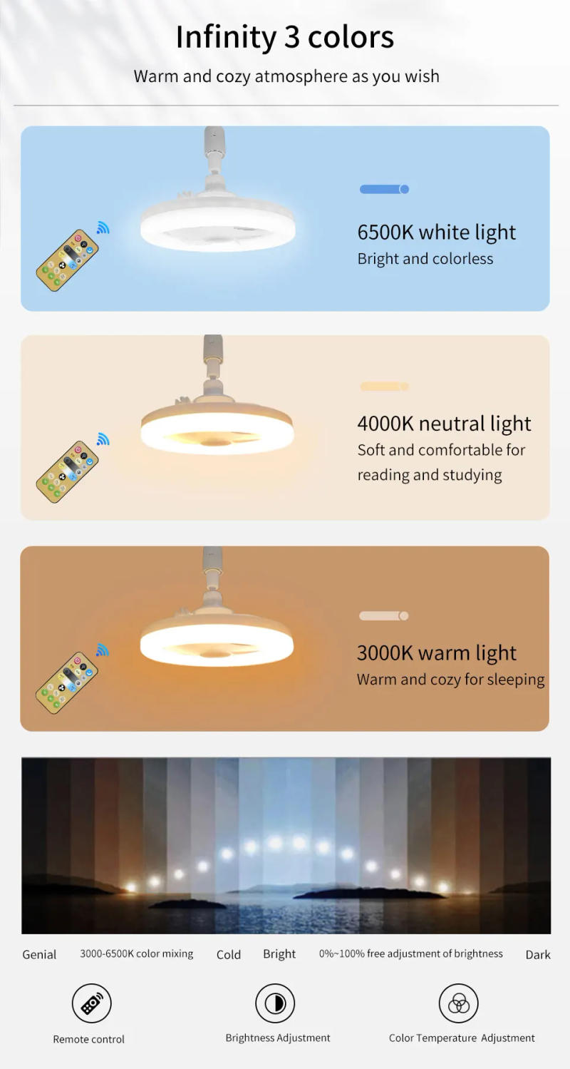Description Picture 3 of itemSmart Ceiling Fan Light Bedroom Living Room Modern Simple Decor Lights Home Intelligent Remote Control Restaurant LED Fan Light