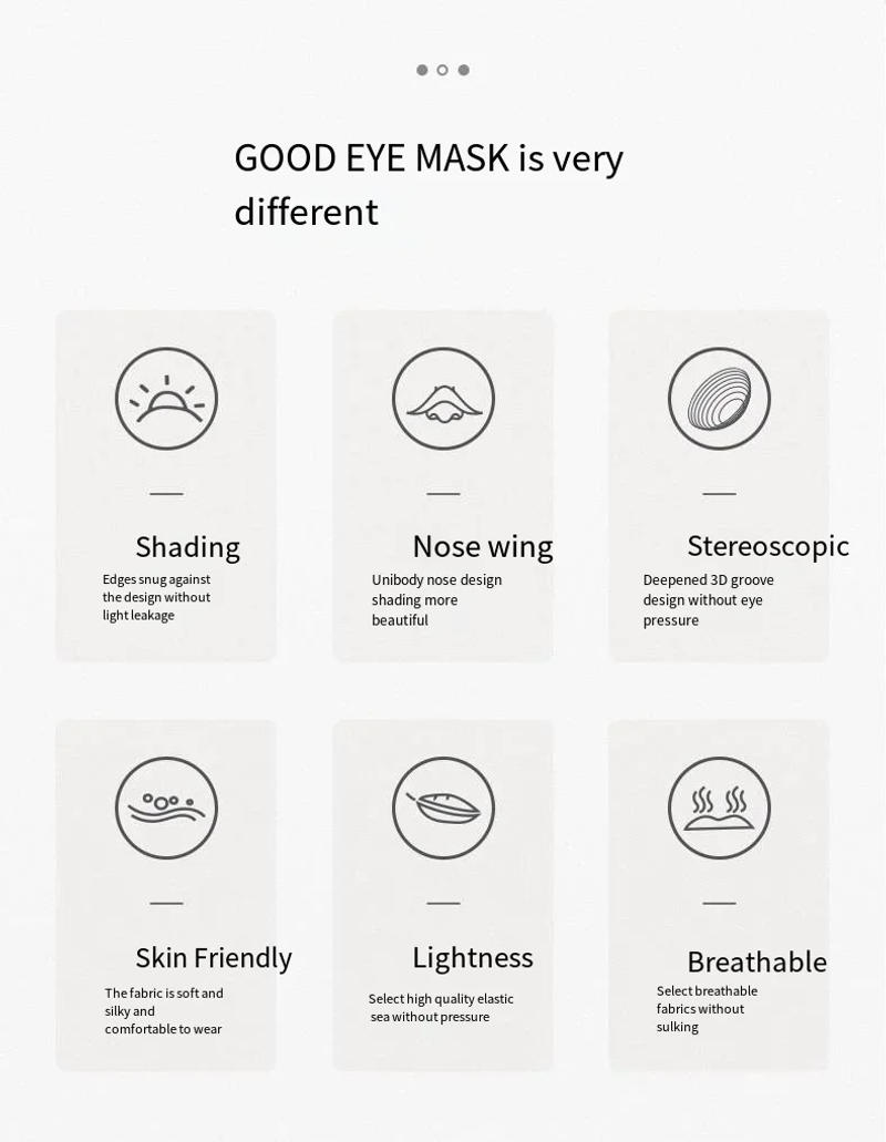 Description Picture 4 of item3D Sleep Mask Blindfold Sleeping Aid Eye Mask Soft Memory Foam Face Mask Eyeshade 99% Blockout Light Slaapmasker Eye Cover Patch