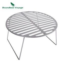 Boundless Voyage Titanium BBQ Grill Net with Removable Legs Outdoor Camping Picnic Table Ultralight Barbecue Charcoal Gridiron