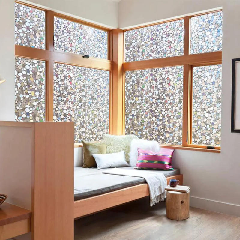 Description Picture 6 of itemadhesive Rainbow UV Blocking Non-Adhesive Window Vinyl Sticker Window Glass Sticker Window Films 3D Static Decorative Privacy