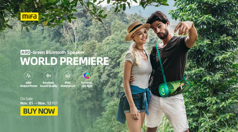 Description Picture 2 of itemmifa A90 Green Bluetooth Speaker 60W Output Power Bluetooth Speaker with Class D Amplifier Excellent Bass Performace