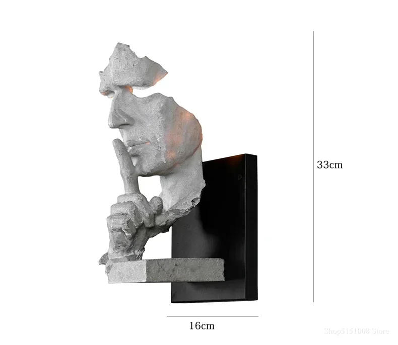 Description Picture 5 of itemloft face wall lamp decor salon wall lamps creative retro led light For home decor light art bar aisle indoor lighting Fixtures