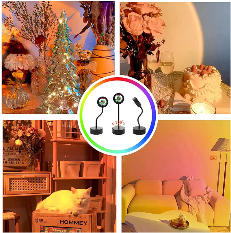 Description Picture 4 of itemSmart Remote App Led Sunset Lamp Hot Night Light Mood Projector For Home Room Decor Wall Decoration Background For Photographic