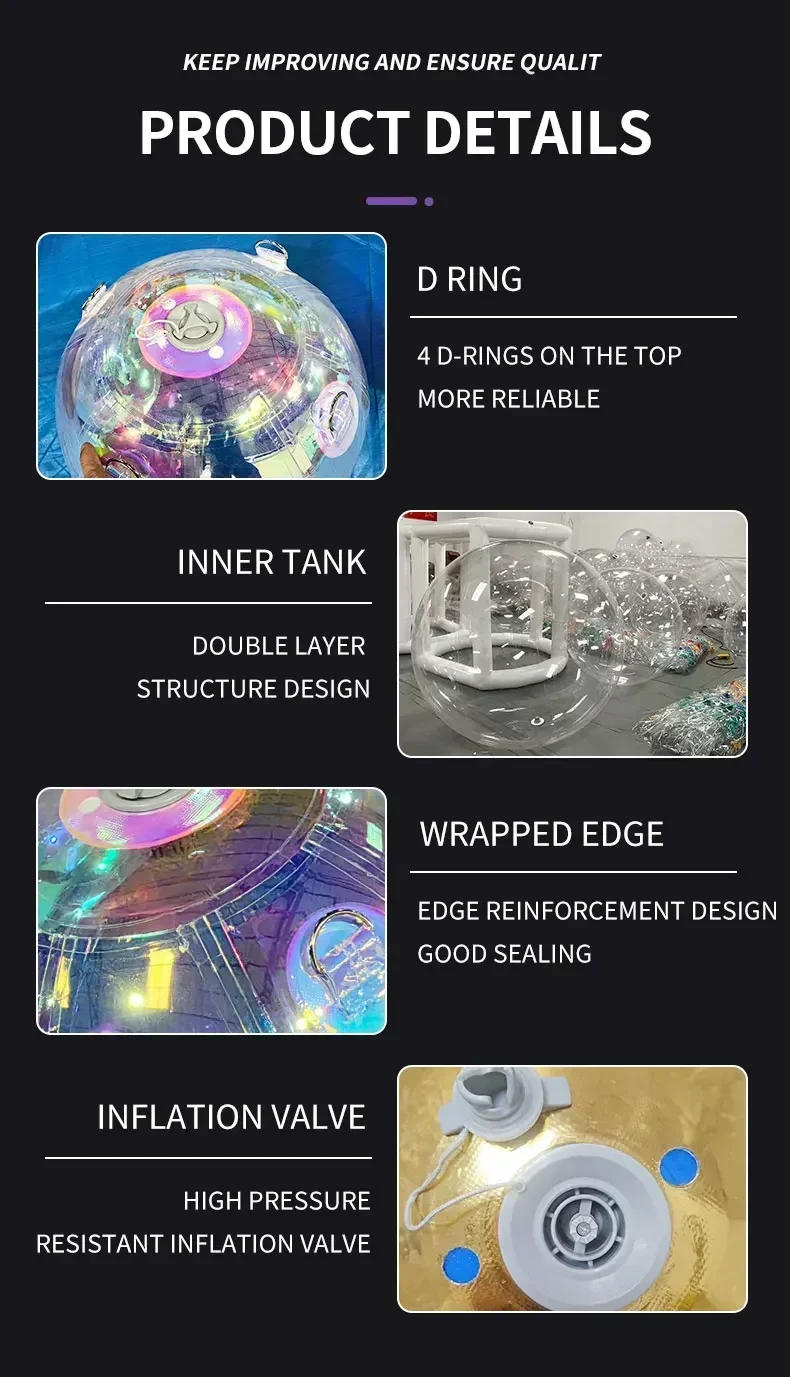 Description Picture 6 of itemIridescent Inflatable Mirror Ball Big Shiny Balls Airtight Giant  Balloon Large PVC Sealed Sphere For Wedding Decoration