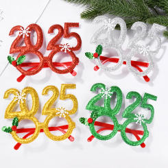 2025 Christmas Glasses New Year Party Photo Props Xmas Decorations Kids Adult Eyeglasses Photobooth Gifts Supplies Kids Favors