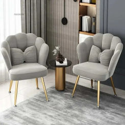 Luxury Nordic Dinner Lounge Dining Chairs Dining Room Soft Comfort Backrest Chairs Waiting Gold Legs Modern Home Furniture T l