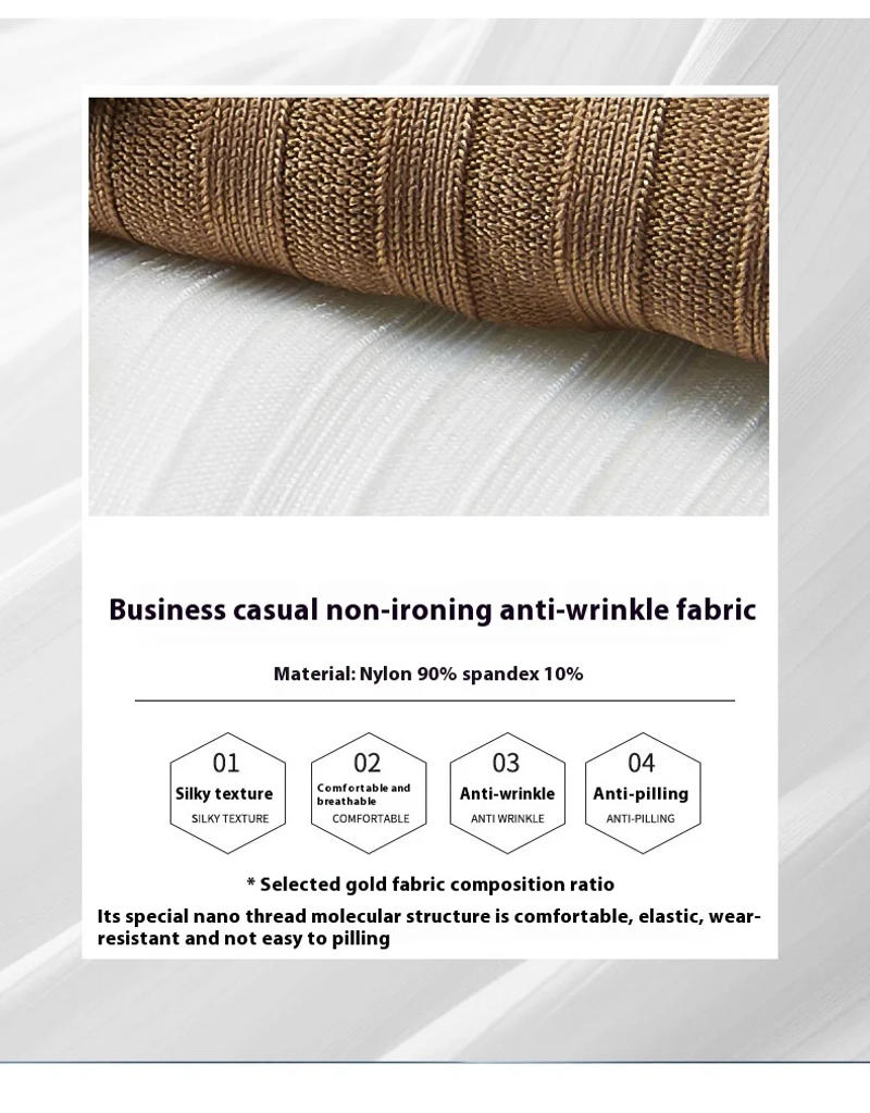 Description Picture 3 of itemSeamless Elastic Knitted Short Sleeved Shirt For Business Dress Non Ironing Professional Casual Wear High-End Shirts Trendy