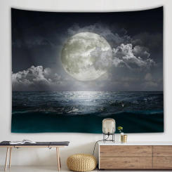 Starry sky moon night scene tapestry room art decoration background cloth home living room decoration wall hanging beach towel