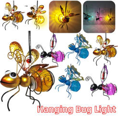 Waterproof Solar Bug Fairy Lights Metal Hanging Flying Insects Lamp Garden Bug Light Ornament for Backyard Balcony Porch