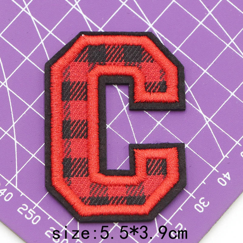 Description Picture 5 of item1PC XMAS  Red Letters A-Z Embroidered Applique Patches for Clothes, Skirts, Hats, Socks, Jeans DIY Accessories