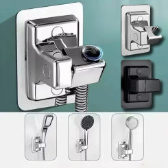 Adjustable Wall-mounted Shower Head Bracket Handheld Punch-free Suction Cup ABS Shower Head Retainer Bathroom Shower Stand