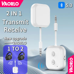 Portable Bluetooth 5.3 Audio Adapter HIFI Stereo With Mic 2 In 1 Receive Transmit 1 To 2 Headphones For PC TV Airplane Speaker
