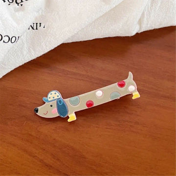 Dots Dog Duckbill Clip Elegant Flower Plastic Cartoon Hair Clip Barrettes Star Animal Hairpin Daily