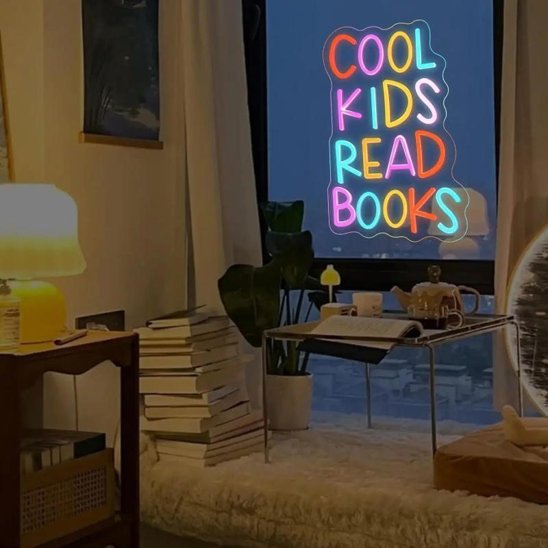 Description Picture 3 of itemCool Kids Read Books Neon Signs, Books led Neon Light Signs for Reading Room Hanging Decora Library Classroom Read Corner Decor