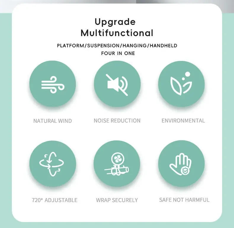 Description Picture 3 of itemMulti Functional Handheld Mini Octopus Fan Portable USB Charging Home Outdoor Stroller With Night Light Function Small Fan