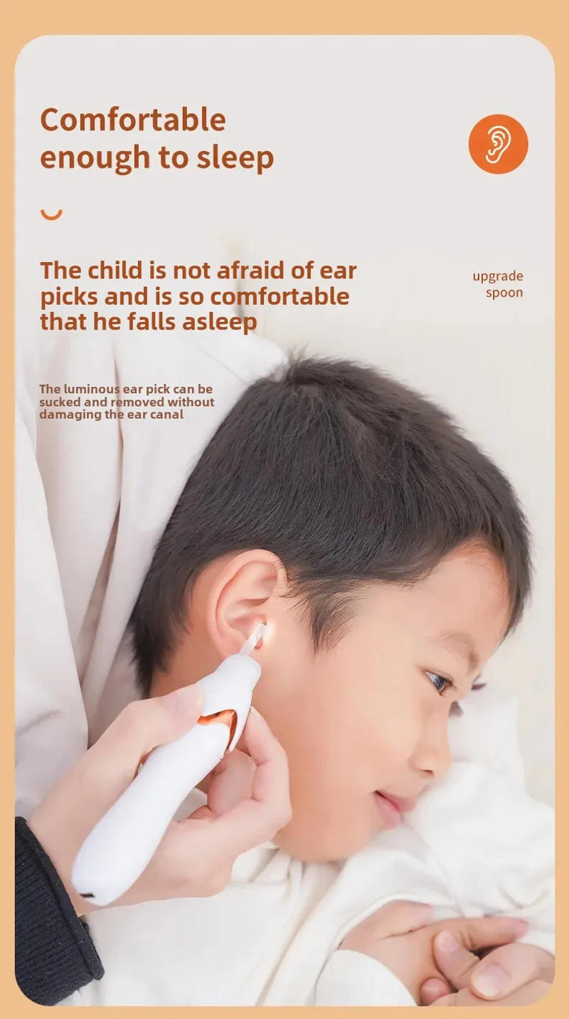 Description Picture 4 of itemMini spiral electric ear scoop with luminous suction device, suitable for children and adult household earwax cleaning tools