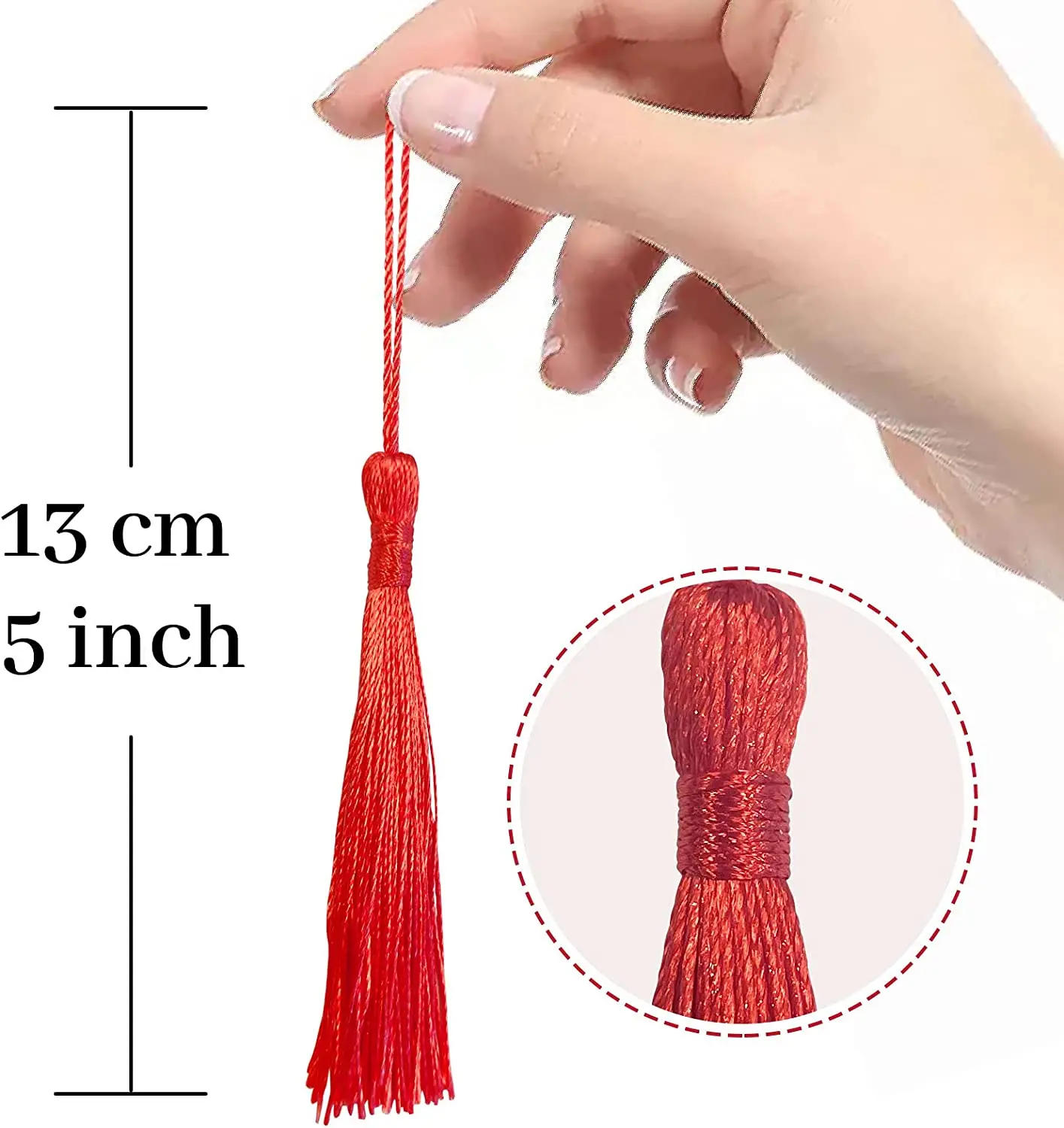 Description Picture 4 of item32Pcs 13cm Hanging Rope Bookmark Tassels Fringe Brush Silky Tassels Handmade Craft For DIY Jewelry Making Accessories