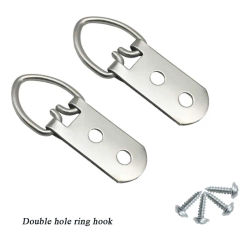 50PCS D Ring Picture Hook High Quality Steel Rust-proof And Durable Double Hole Ring Hook for Hanging Painting Mirror Picture