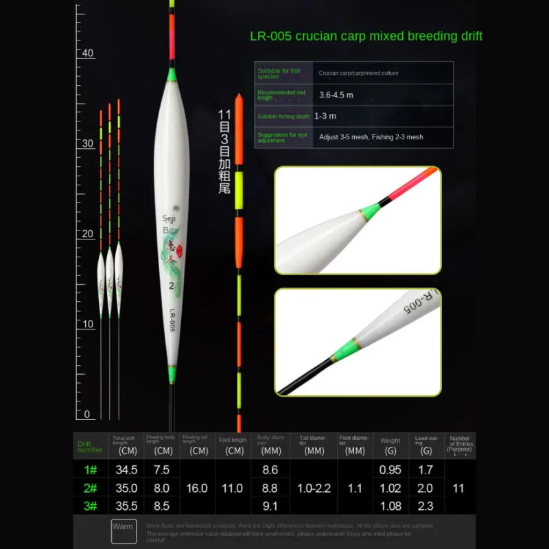 Description Picture 4 of item5pcs Float Tackle Fishing Float Craalusso Accessories Fishing Floats Bold Tail Nano Fishing Float Nano Material Bobbers