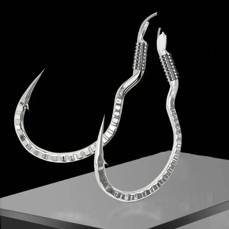 Description Picture 6 of item10pcs Fish Scale Patterned Fishing Hook Sharp Barbed Anti Slip Automatic Flip Fishhook High Carbon Steel Fishing Tackle Carp