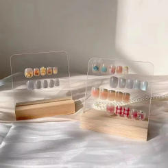 Nail Ins Log Display Stand Desktop Wear Nail Works Live Background Storage Display Board Transparent Acrylic Nails Art Tools ins