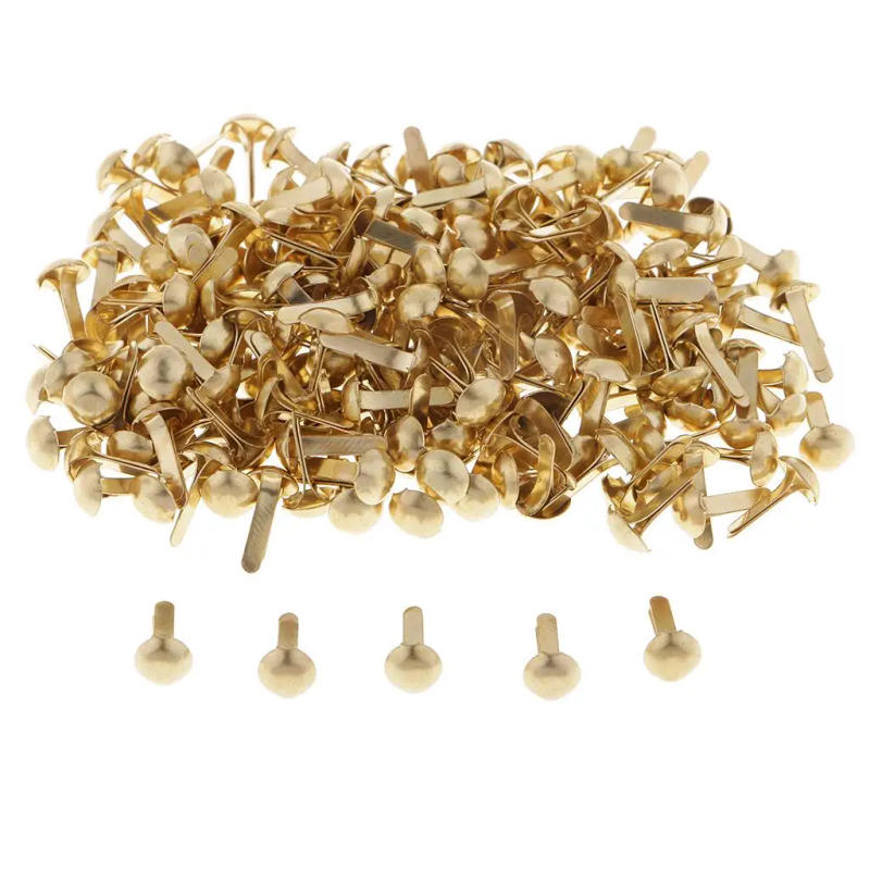 Description Picture 3 of item200 Pcs/pack Mini Round Head 4.5mm Metal Brad Paper Fastener Embellishments for Kids Card Making Scrapbooking Art DIY Crafts