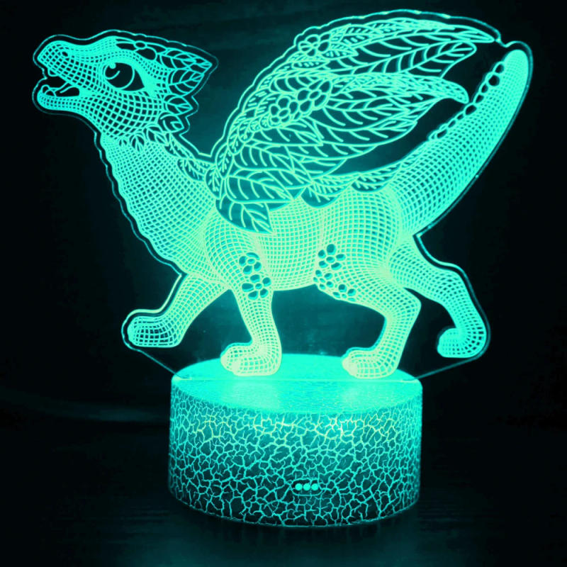 Description Picture 5 of itemNighdn 3D Dragon Night Light Kids LED Dino Lamp Lovely USB Acrylic Table Nightlight for Children Gift Lamp Bedroom Decoration