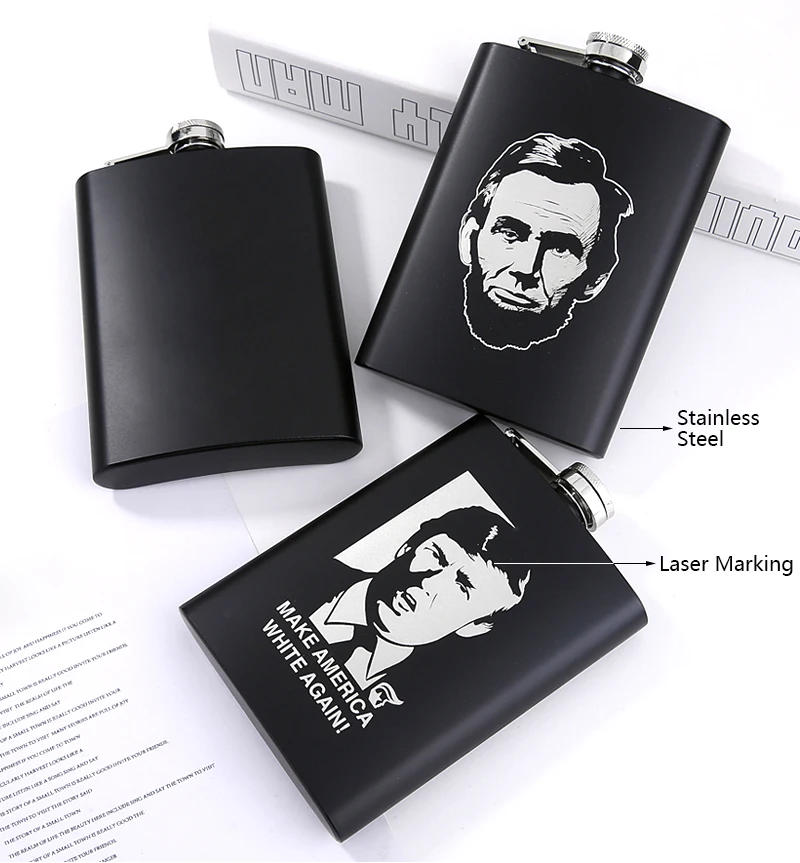 Description Picture 4 of itemMAGA Donald J Trump Souvenir Collectibles Fan Drinking Gift Metal Stainless Steel Hip Flask Flagon Custom LOGO Laser Engraving
