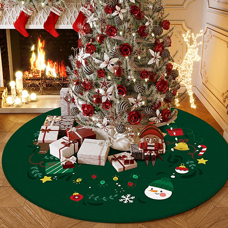 Description Picture 6 of item40/60/80/100CM Cartoon Christmas Tree Skirt Crafts Tree Surround Base Set Merry Christmas Decorations for Home Xmas Ornaments