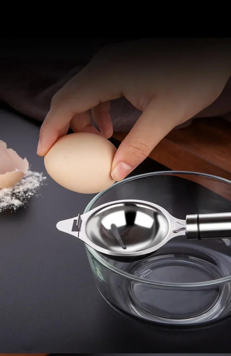 Description Picture 6 of itemStainless Steel Egg Separator Spoon Divider - Kitchen Tool for Separating Egg Yolk from White, Baking Utensil with Filter Design