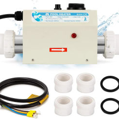 3KW 220V Pool Heater Electric Swimmming Pool Water Heaters Hot Tub Thermostat with Adjustable Temp Control for Pool Spa Bathtub