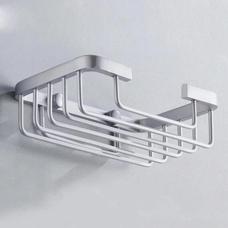 Description Picture 6 of itemNew Portable Stainless Steel Soap Dishes Wall Mounted Shower Soap Holder Bathroom Storage Box Container Soap Dish Basket Tray