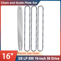 16-inch Professional Chain Saw 59 Drive Links 3/8"LP Pitch Alloy Build 0.050" Groove Rounded Teeth for Safe Cutting Garden Tools