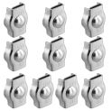 10Pcs Clamps, Wire Cord Clamps, Stainless Steel 304 Cable Clamps, Wire Rope Steel Cable Fixing Clip M10