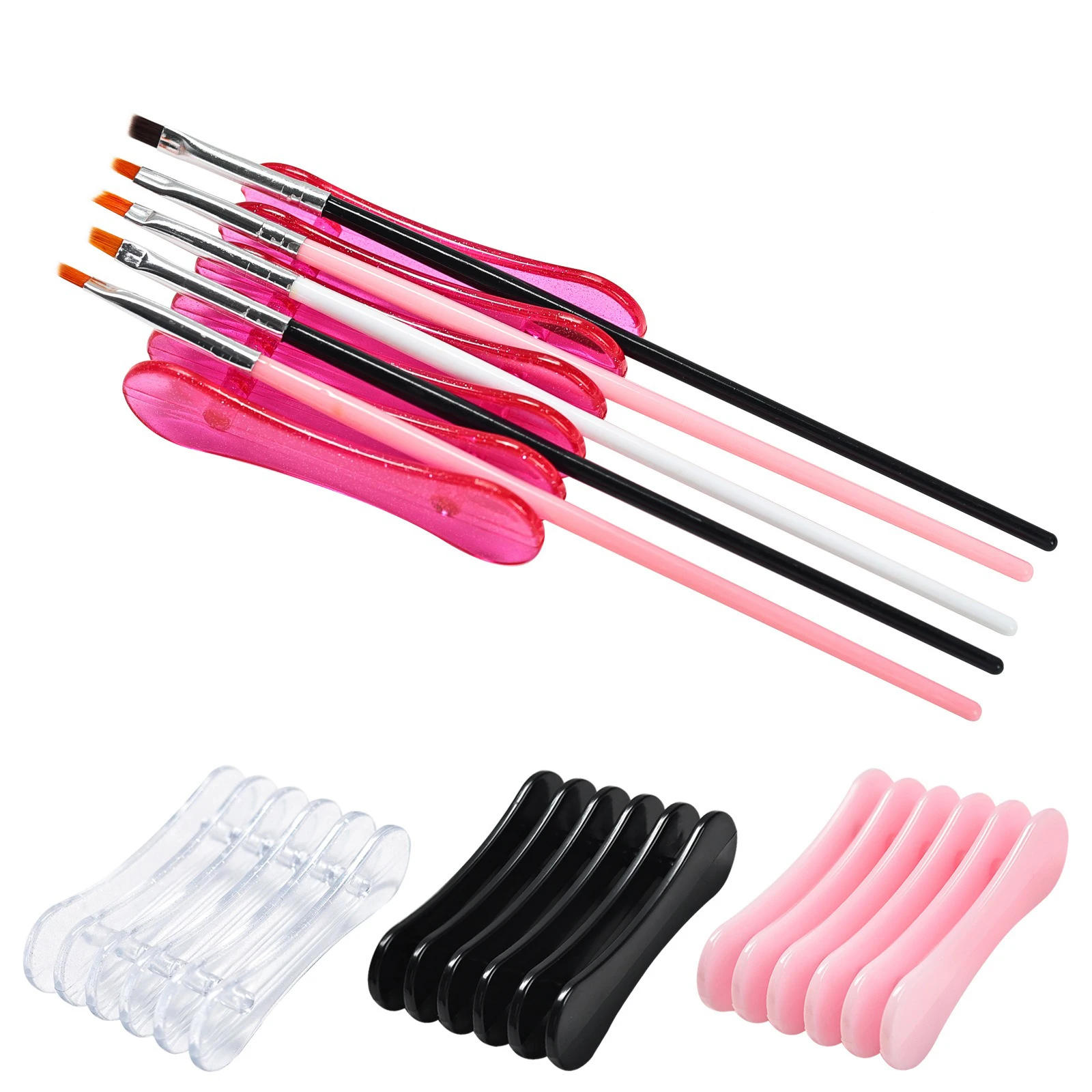Description Picture 4 of item5 Grids Nail Art Painting Brush Holder Nail Brush Rack Painting Pen Rest Holder Stand UV Gel Brush Display Holder Manicure Tools