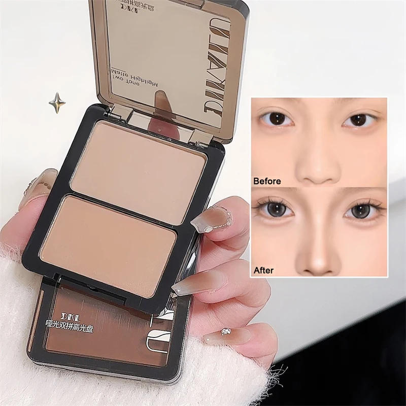 Description Picture 5 of itemHighlighter Contour Palette 3D Facial Bronzer Cosmetic Face Shading Powder Two-toned Lasting Matte Nose Shadow Makeup Cosmetics