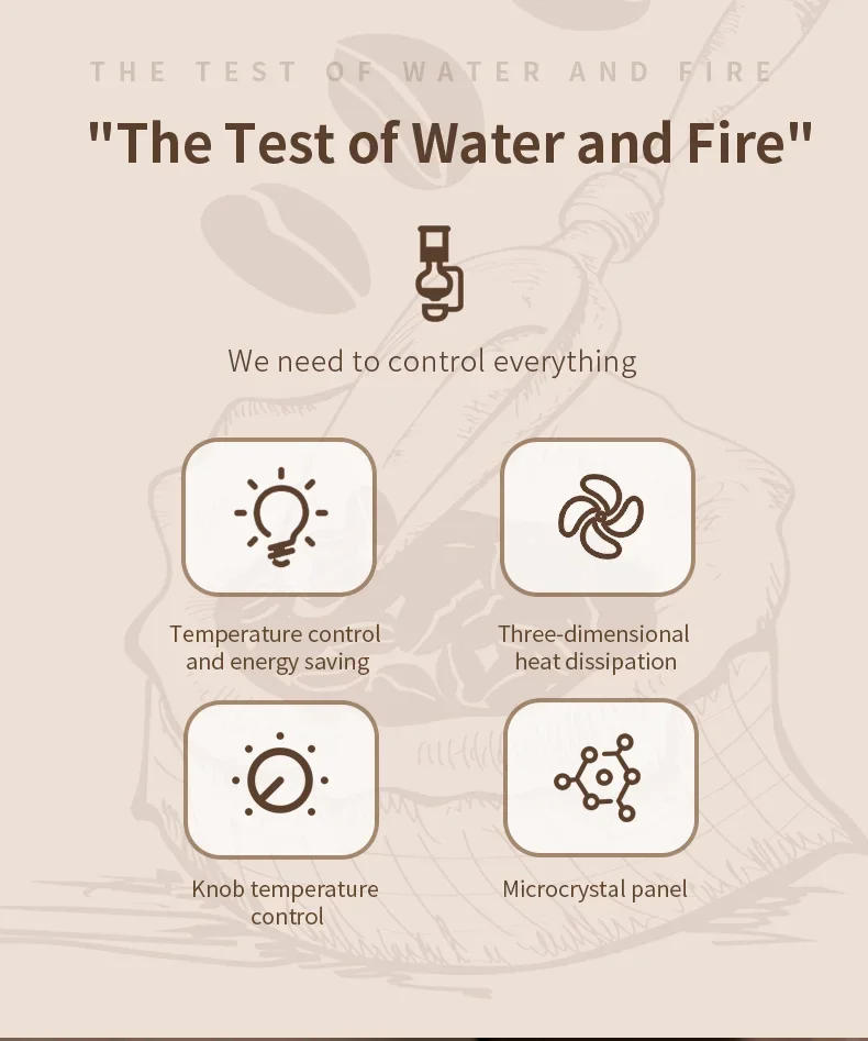 Description Picture 4 of itemBINCOO 400W 220V Siphon Pot Convection Oven Coffee Heater Electric Stove Halogen Light Wave Infrared Heating 750â„ƒ Heat Resistant