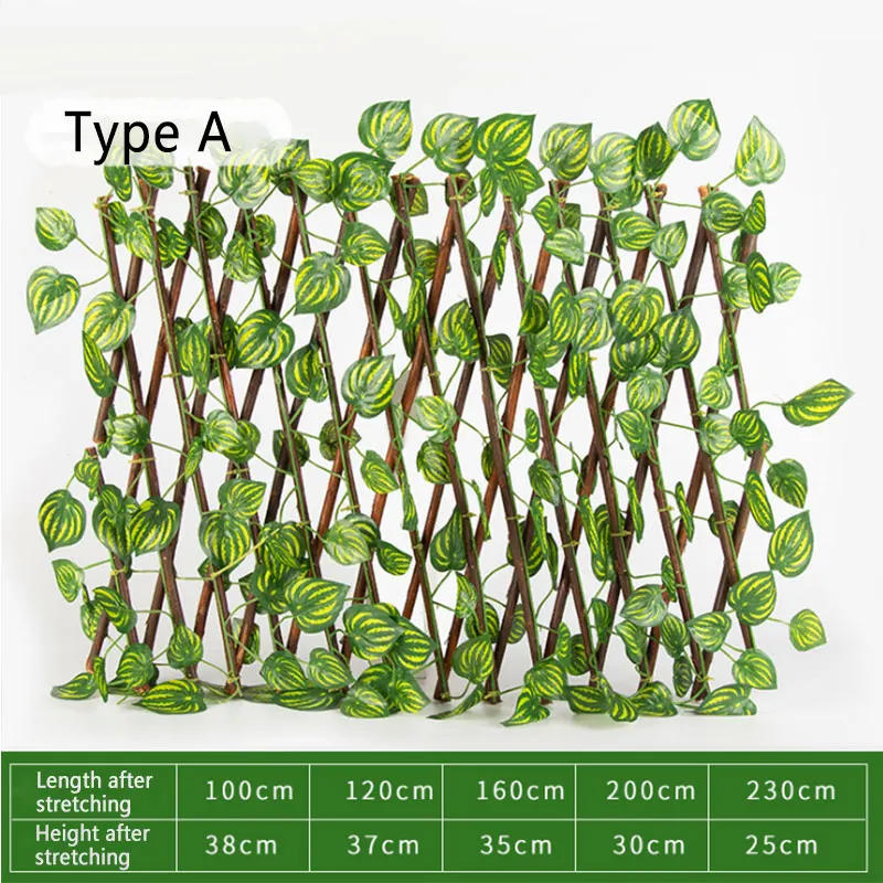 Description Picture 3 of itemArtificial Garden Screening Expanding Trellis Privacy Screen Hedge Artificial Faux Ivy Leaves Wooden Fence for Garden Buildings