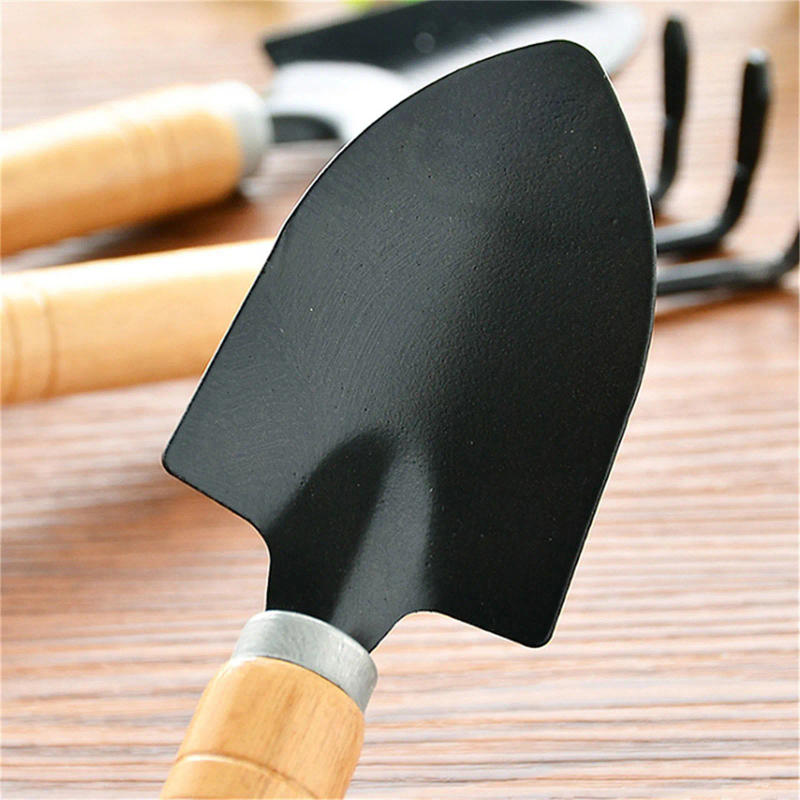 Description Picture 5 of item3 Piece Set Mini Gardening Potting Tools Wooden Handle Shovel Rake Shovel Multifunctional Household Plant Bonsai