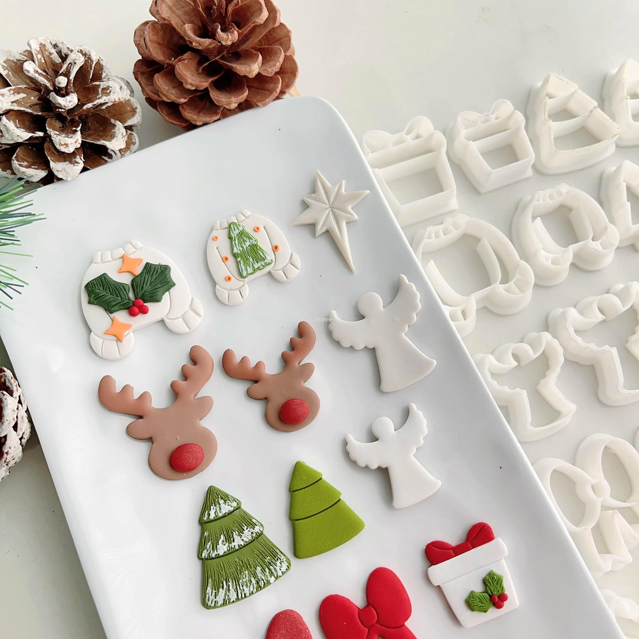 Description Picture 5 of itemChristmas Theme Polymer Clay Earring Mold DIY Soft Pottery Jewelry Pendant Hairpin Crafts Decoration Making Hand Cutting Tools